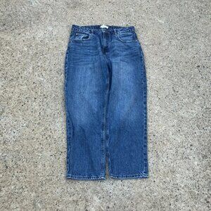 h&m women’s baggy dark wash denim
